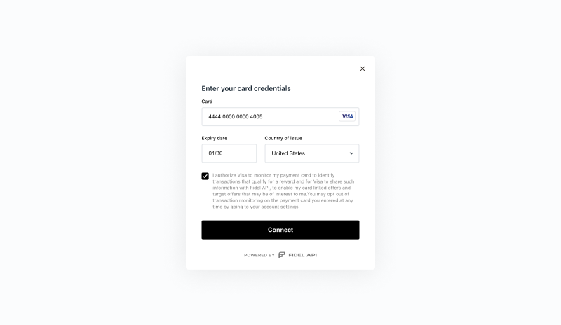 Select Card-Linking Form